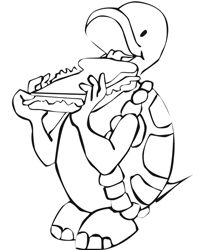 Taylor eating a sandwich